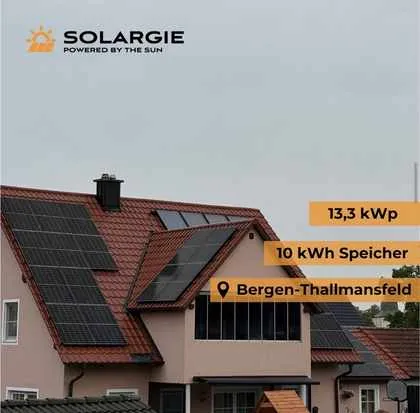 Photovoltaikanlage in Bergen-Thallmansfeld mit 13,3 kWp und 10 kWh Speicher