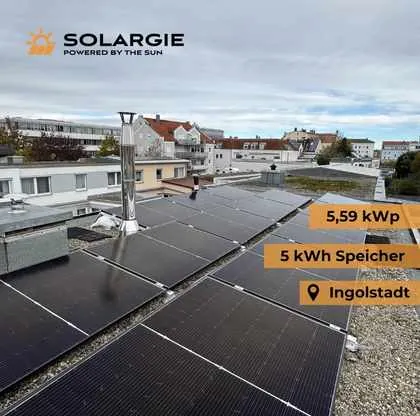 Photovoltaikanlage in Ingolstadt mit 5,59 kWp und 5 kWh Stromspeicher
