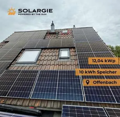 Photovoltaikanlage in Offenbach mit 12,04 kWp und 10 kWh Stromspeicher